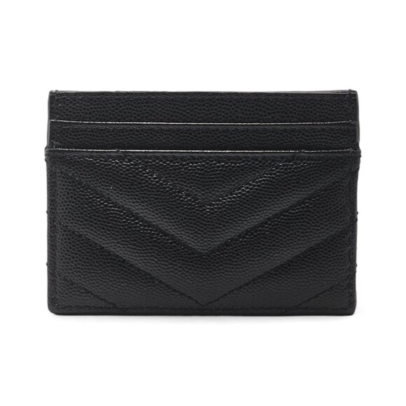 Saint Laurent YSL Monogram Leather Cardholder Wallet in Black $325 - Picture 4 of 9